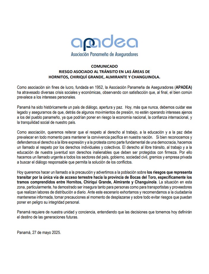 Comunicado al país - 27 de mayo 2025